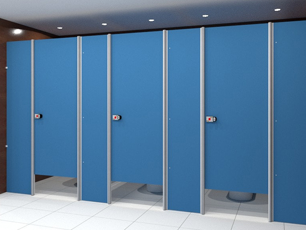 Divisória sanitária em laminado azul